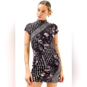 UO Nina Mock Neck Bodycon Dress